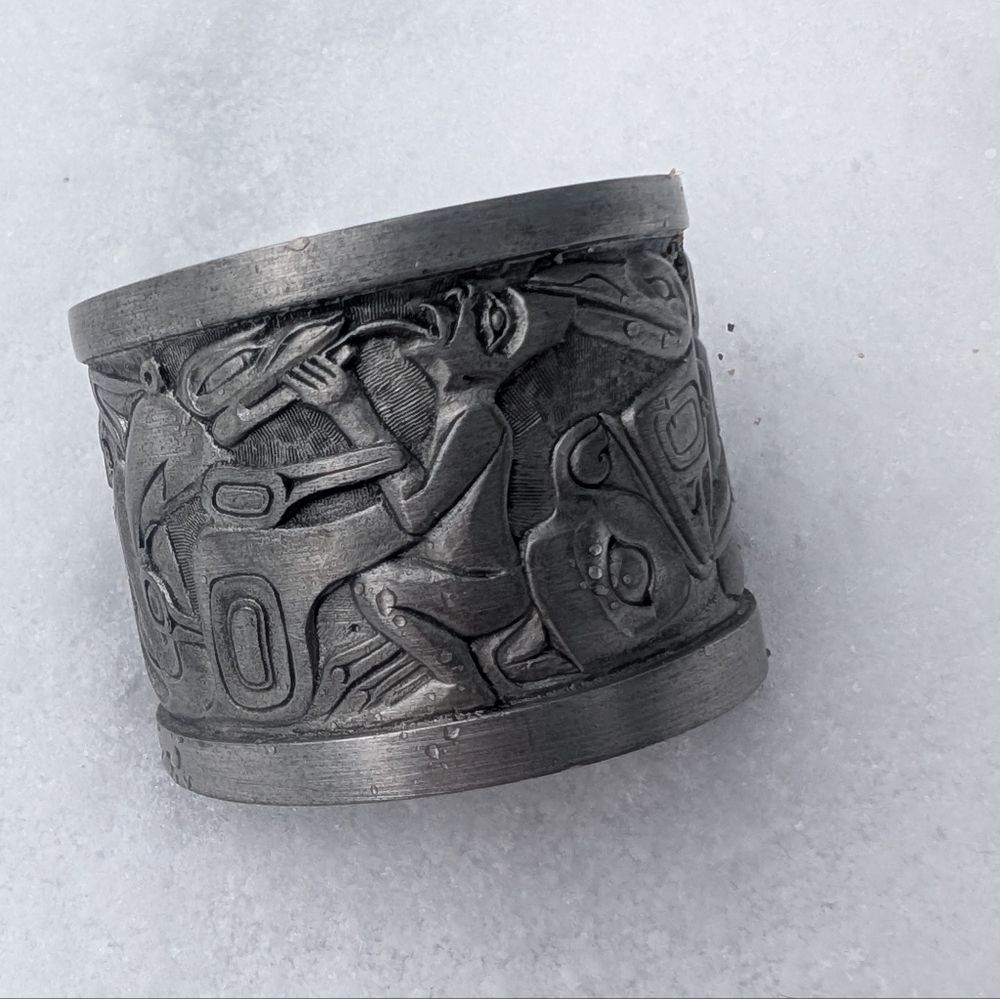 First Nations Tlingit Native Alaskan Pewter Cup Trinket Small Shot Cup